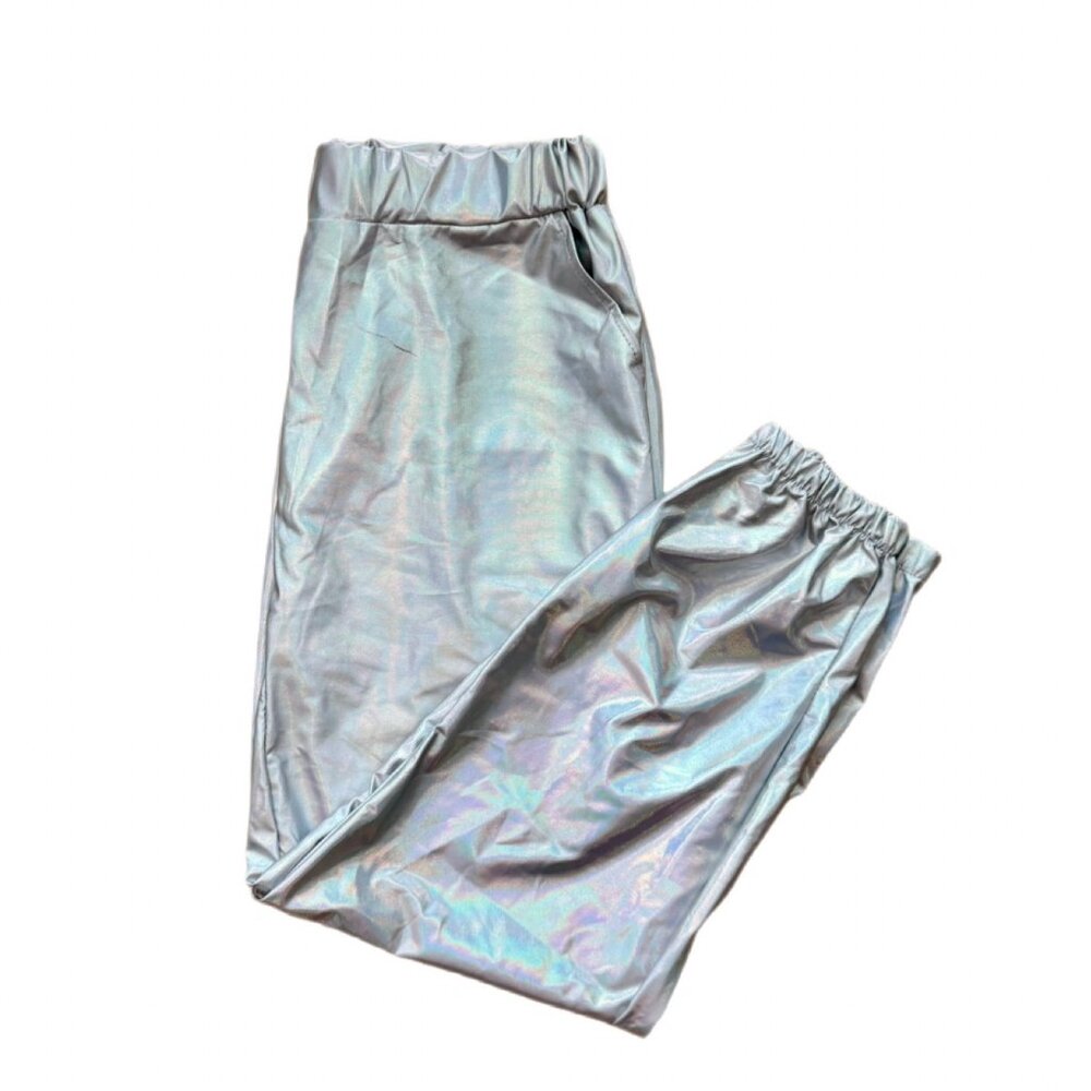 Silver Metallic Joggers